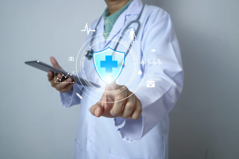 Healthcare worker scanning through ZulaFly mobile app to find and track missing assets